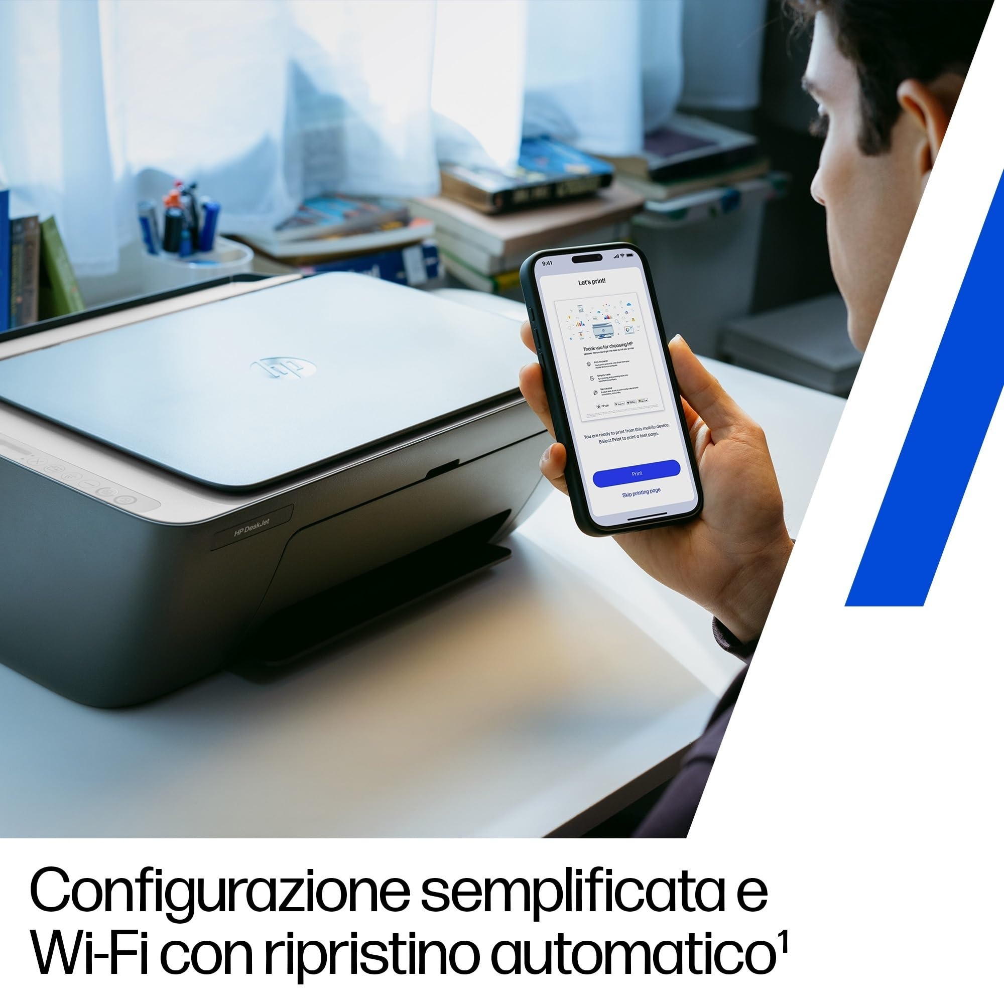 HP DeskJet 2920 Stampante Multifunzione a Getto d'Inchiostro A4 Colori Wi-Fi, 7,5 ppm, Instant Ink Inclusa, Nera