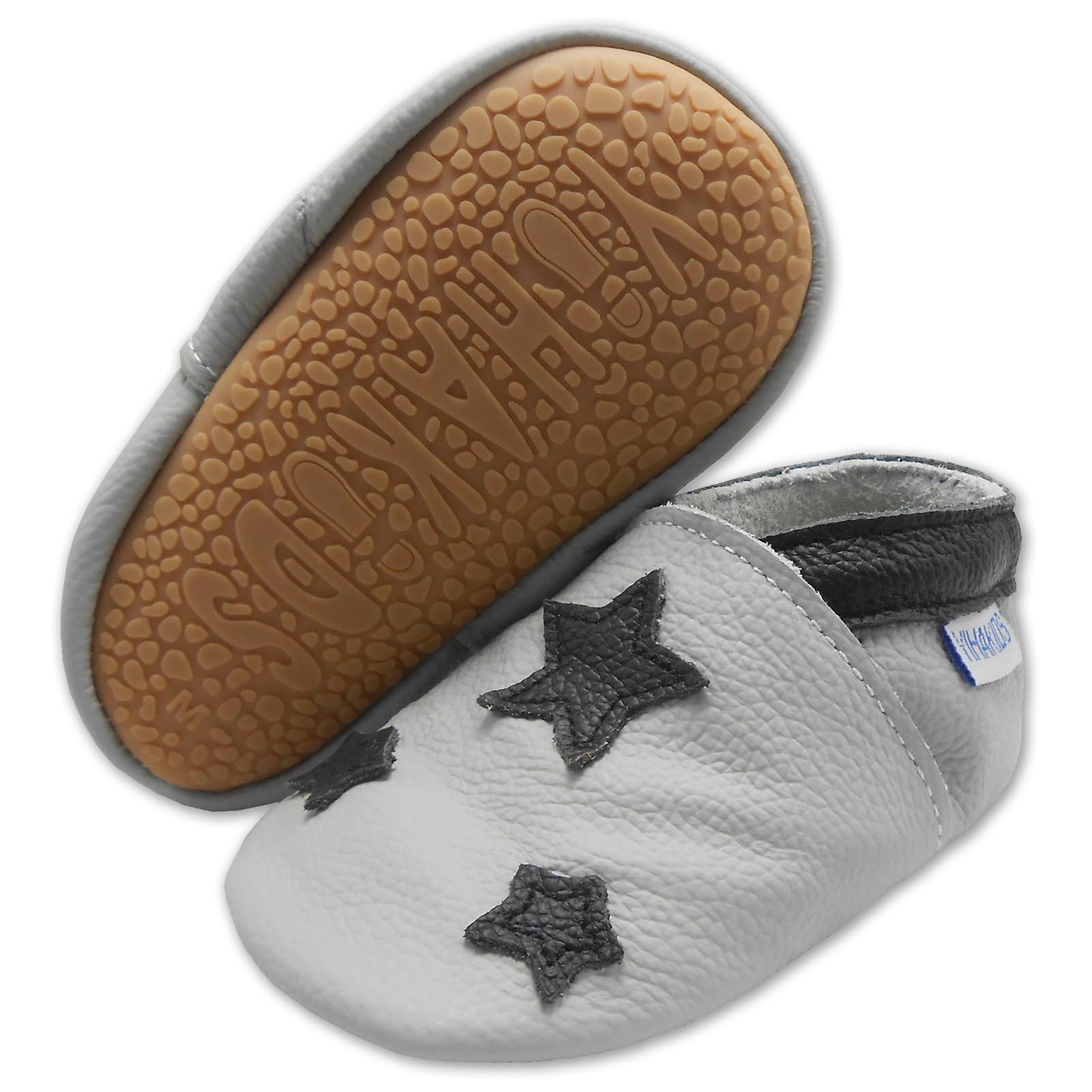 YIHAKIDS Krabbelschuhe Baby Lauflernschuhe Jungen Mädchen Weicher Leder Babyhausschuhe Kleinkind rutschfeste Lederschuhe mit Gummisohle für Baby 6-12 Monate 12-18 Monate 18-24 Monate