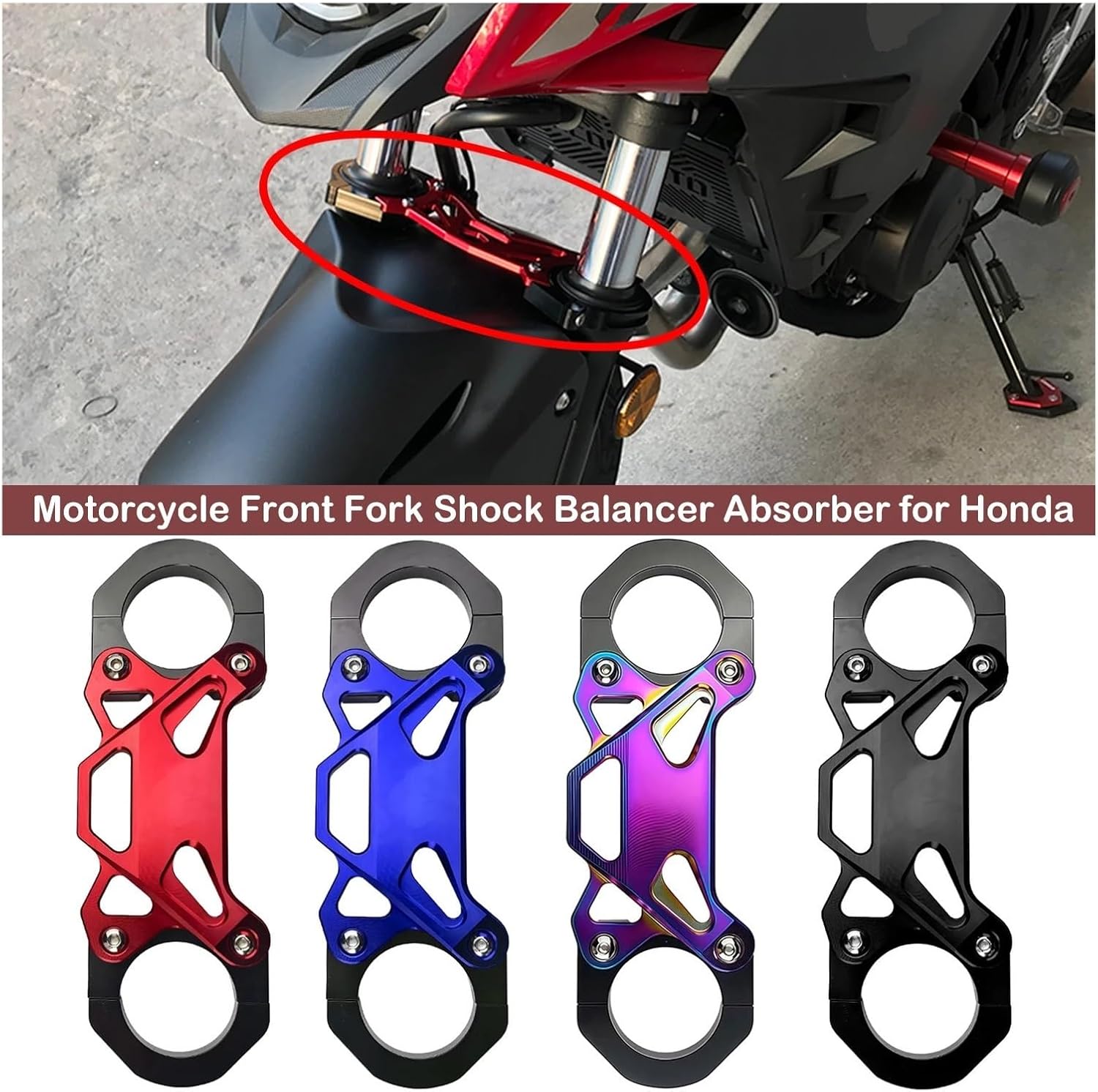 For NC750S CTX700 NC750X NC700X Motorcycle Front Fork Shock Balancer Absorber Damper Brace Balanced Device Fixed Bracket(Colorful)
