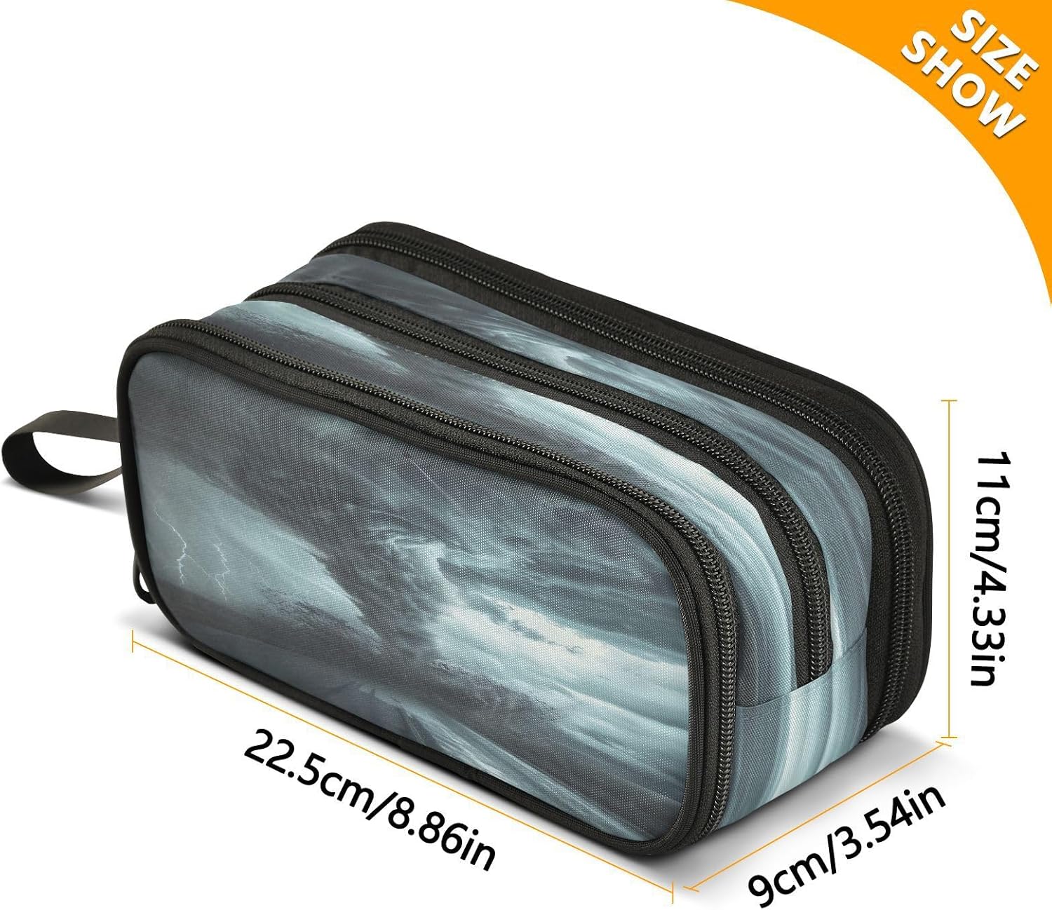 Tornado Touching Down Large Capacity Pencil Case Box Boys Girls Big Stationery Pen Bag Organizer Pencil Pouch Zipper Compartments for School Office