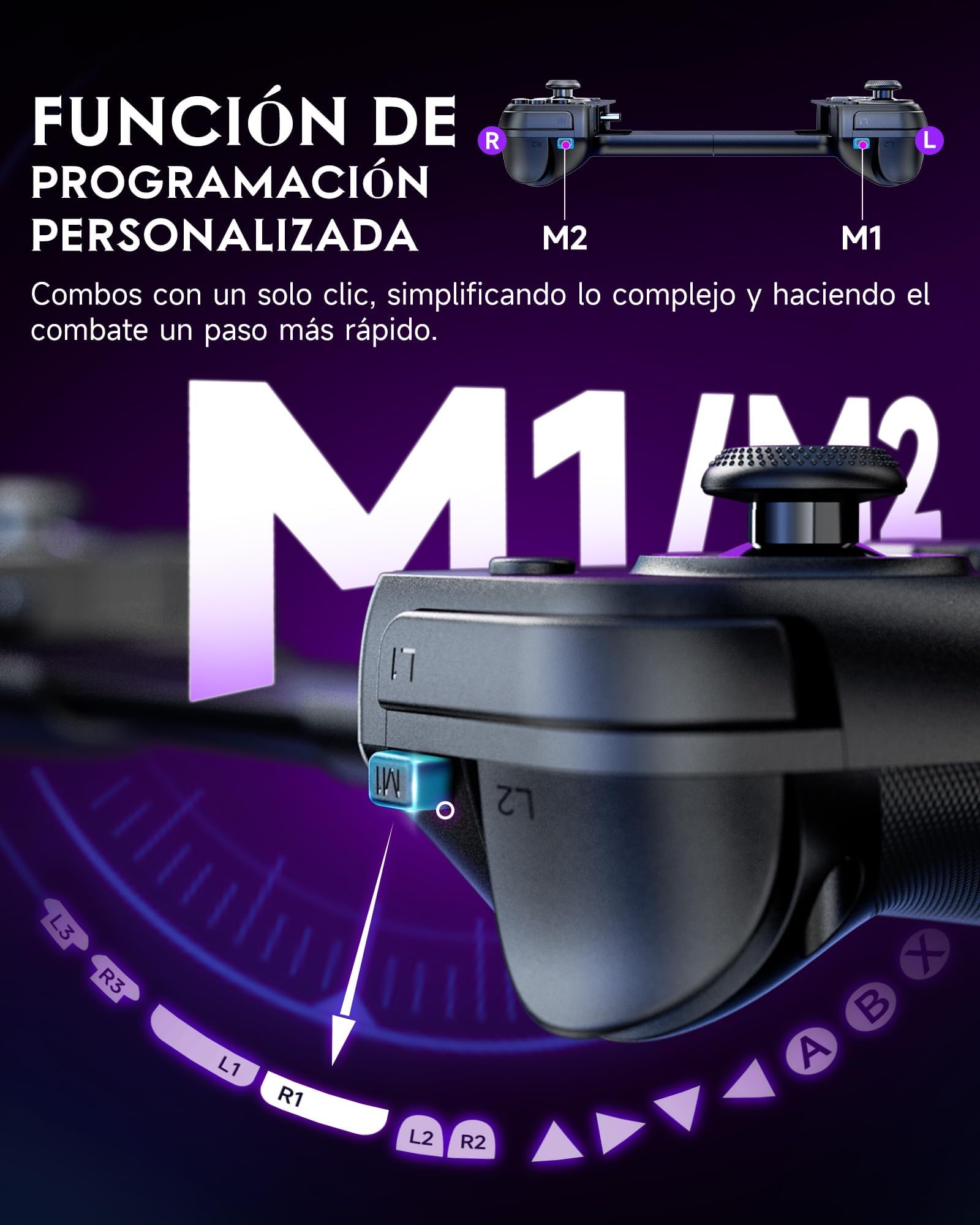 EasySMX M10 Mobile Controller di Gioco per iOS iPhone - Esclude 15 Series - Controller per Smartphone - Controller di Gioco Mobile con Joystick/Trigger Hall - Plug And Play