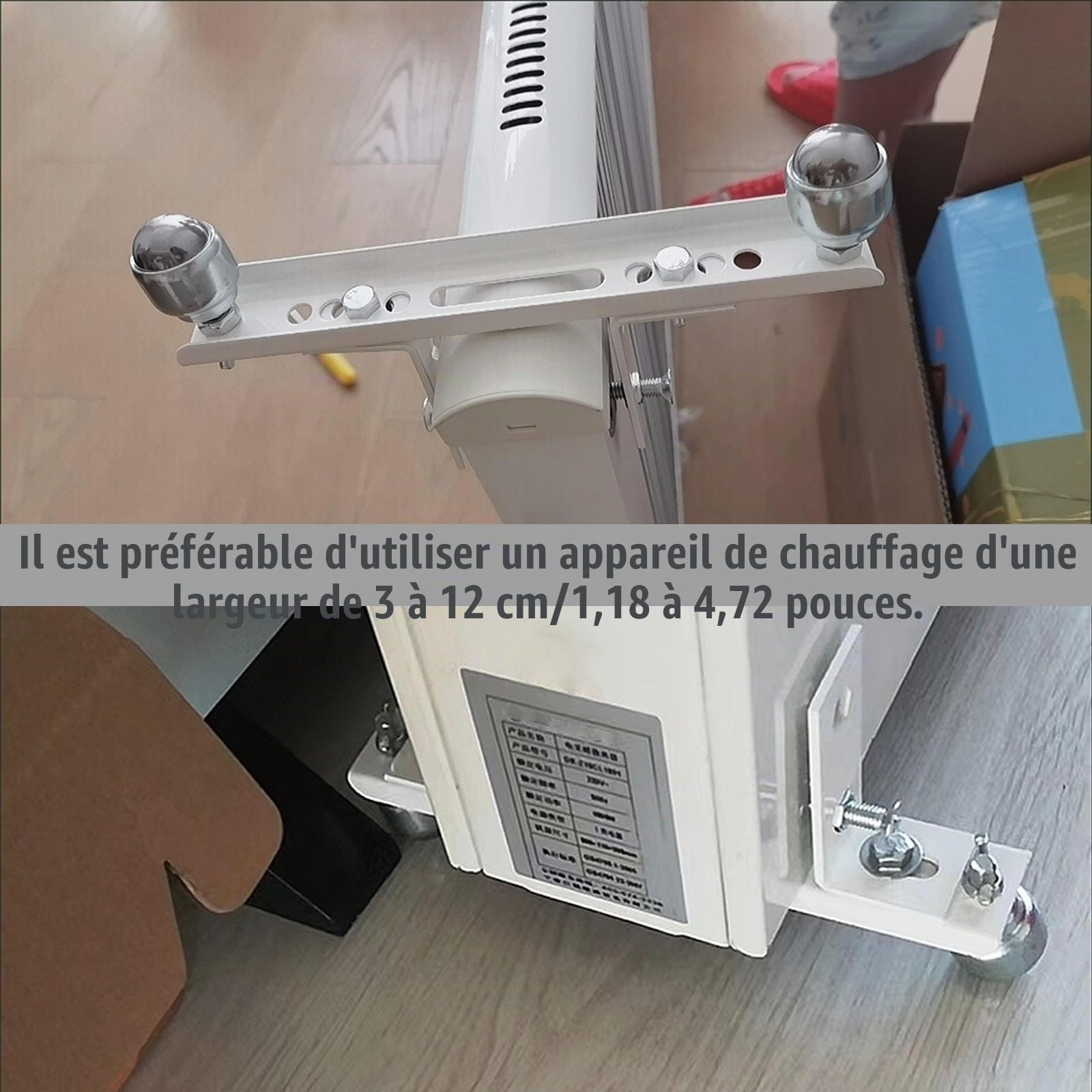 Support De Fixation De Roulette Radiateur De Chauffage,Pieds Robustes pour Une Utilisation Autonome du Chauffage Électrique,2 Pieds Autoportant De Chauffage Infrarouge