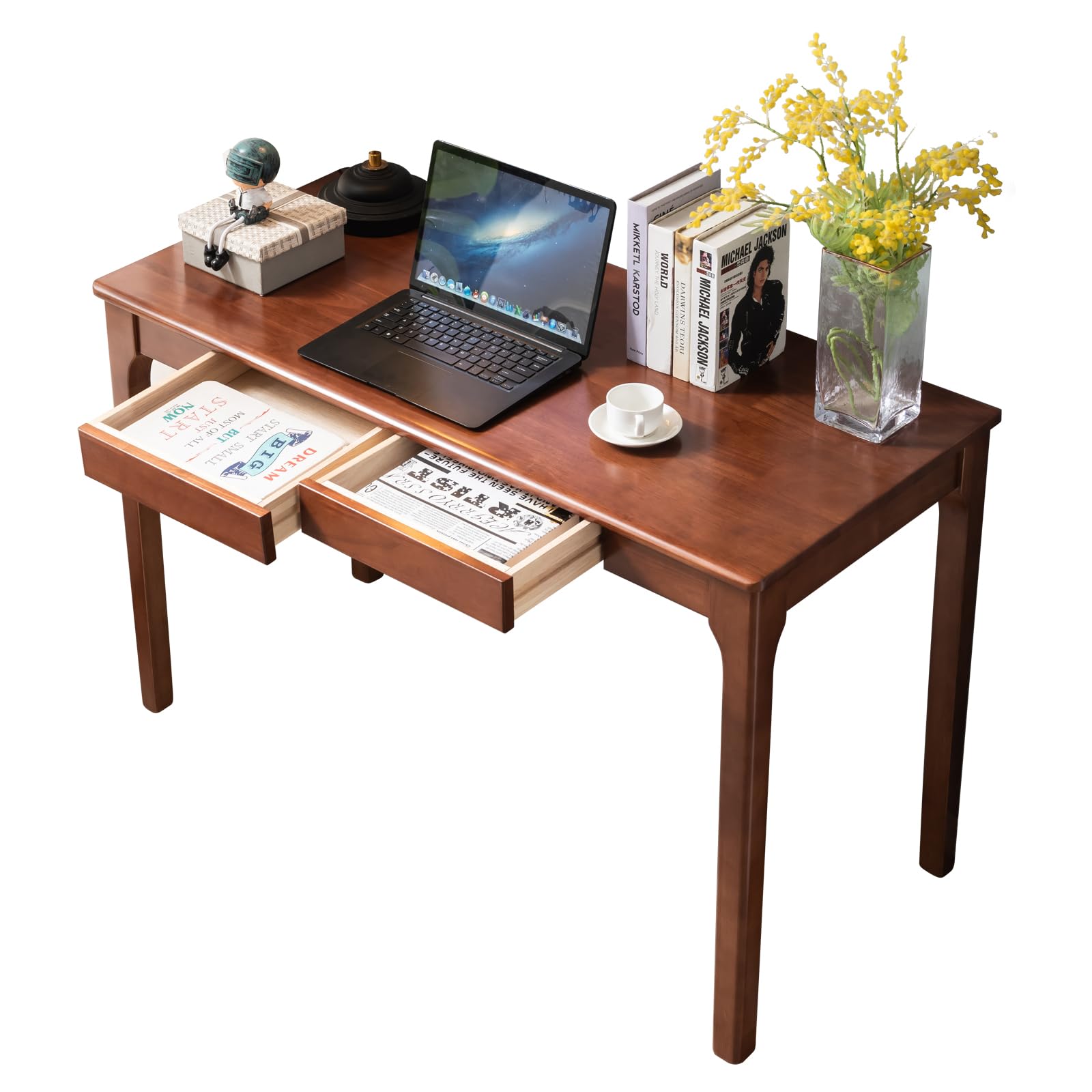 Photo 1 of ***MISSING LEGS*****
ODCVKRT Solid Wood Desk with Drawers, Small Computer Desk for Small Spaces, Gaming Study Home Office Desks for Work, Student PC Desk for Bedroom, Escritorios para Cuartos (Cherry Color, 47inch)
