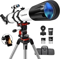 Dianfan 90mm Refraktor Teleszkóp 800mm Fókusztávolsággal, 32x-240x Nagyítás, Telefon Adapter és Állvánnyal 1