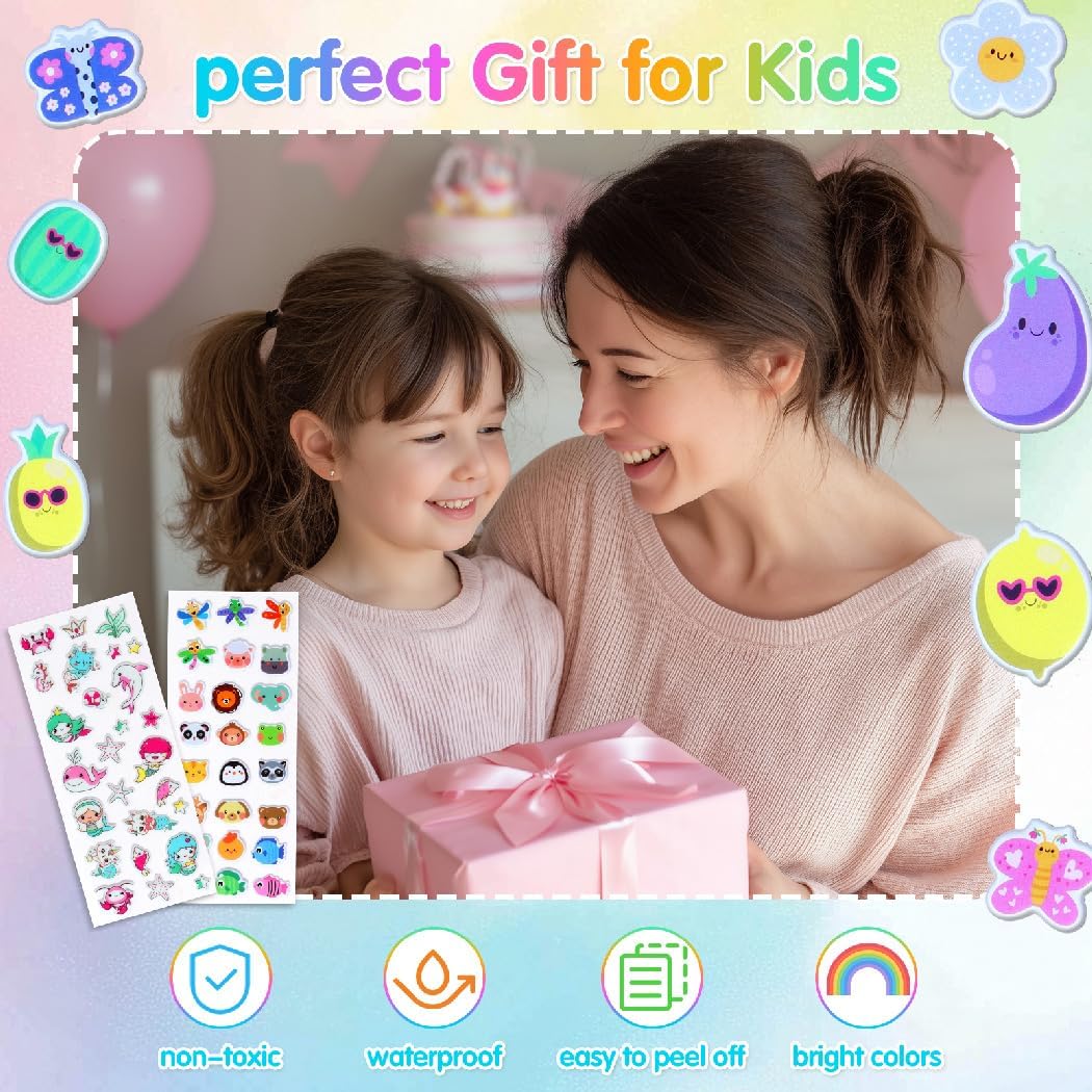 Puffy Stickers for Kids Toddlers 3-5 Years, 500+ Reusable Stickers Packs for Kids Classroom and Scrapbooking, 200 in This Pack Glow in The Dark