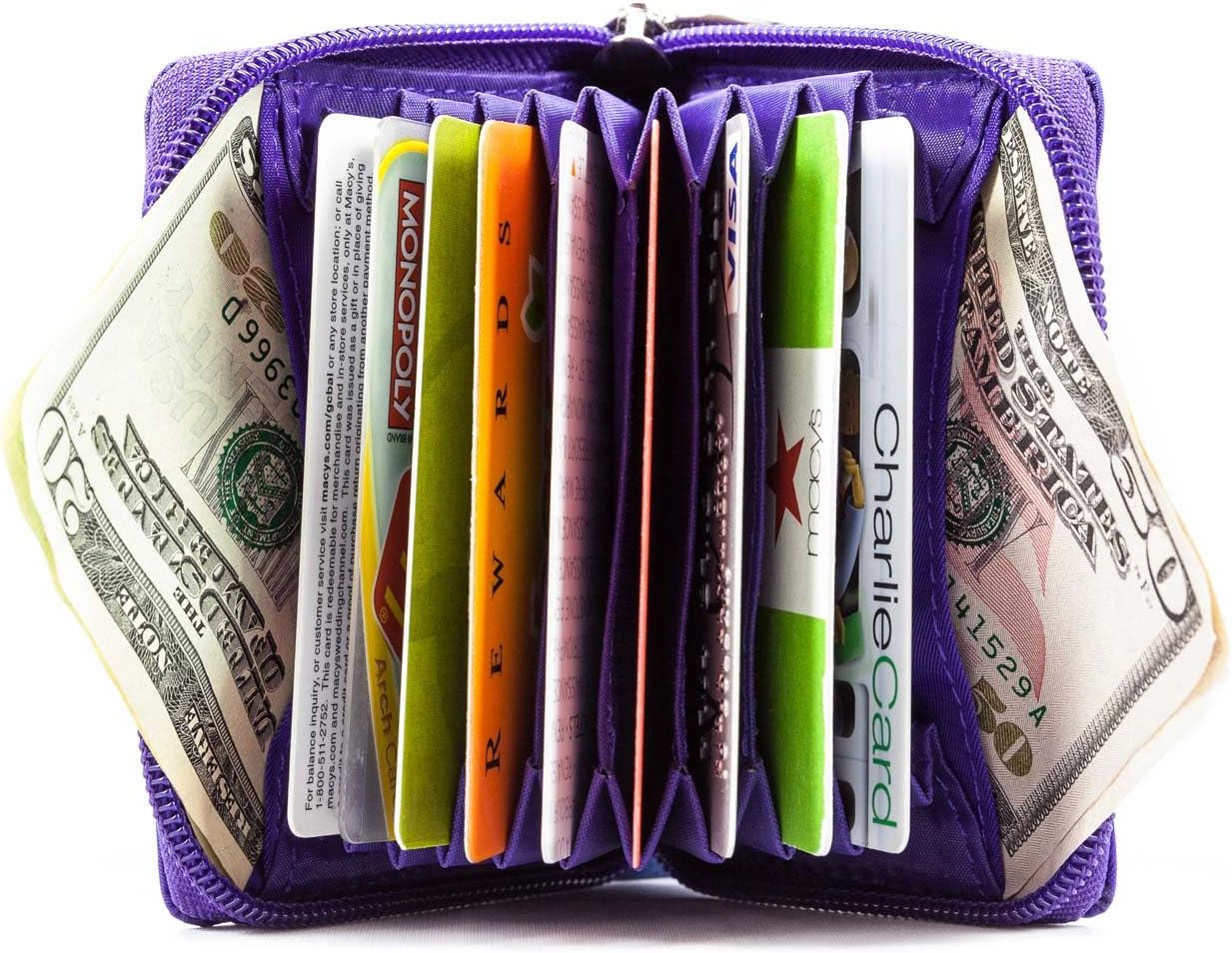 Big Skinny Polka Accordion Card Case Slim Wallet, Holds Up to 30 Cards