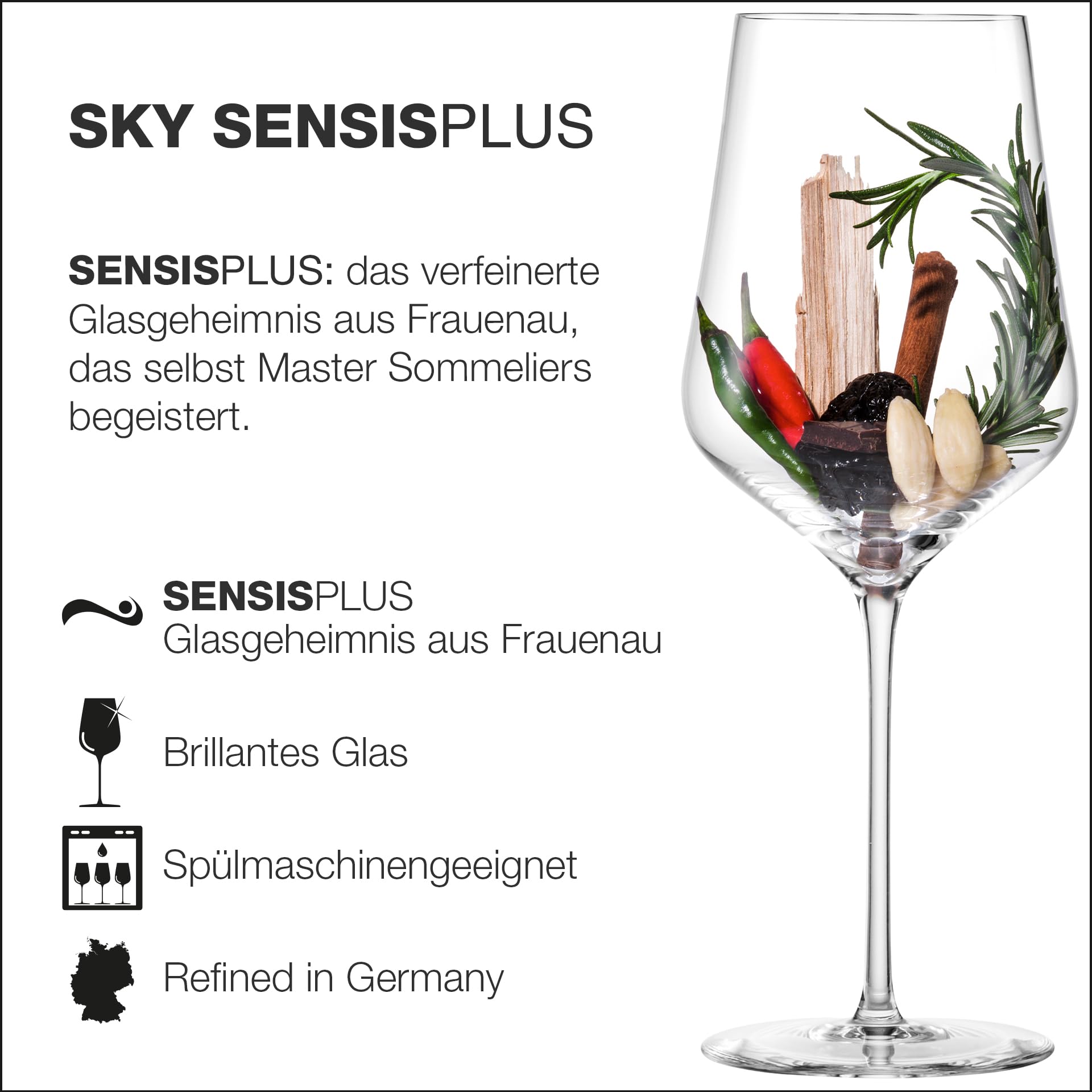 EISCH Bordeaux Rotweingläser Sky Sensisplus (2 Stück), Weingläser für Rotwein, spülmaschinenfeste Kristallgläser, Made in Germany (Art.-Nr. 180064)