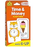 School Zone Time & Money Flash Cards: 56 Cards, 1st Grade, 2nd Grade, Telling Time, Reading Clocks, Counting Coins, Coin Value, Coin Combinations, Ages 6+