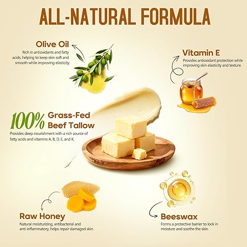 Miniatura 3 de Sarga de ternera para la piel, sargo de res y bálsamo de miel, bálsamo de sarga de ternera 100% orgánico alimentado con pasto, hidratante facial y