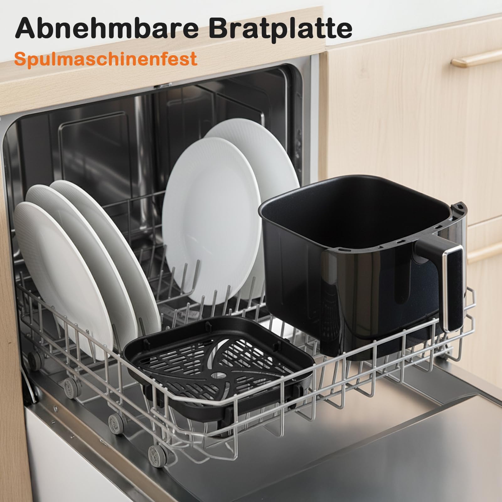 Sweetcrispy Freidora de aire caliente, 6 litros, con ventana de visualización, funciones 12 en 1 y pantalla táctil, freidora de aire, cocina saludable sin grasa, cesta antiadherente, cestas aptas para