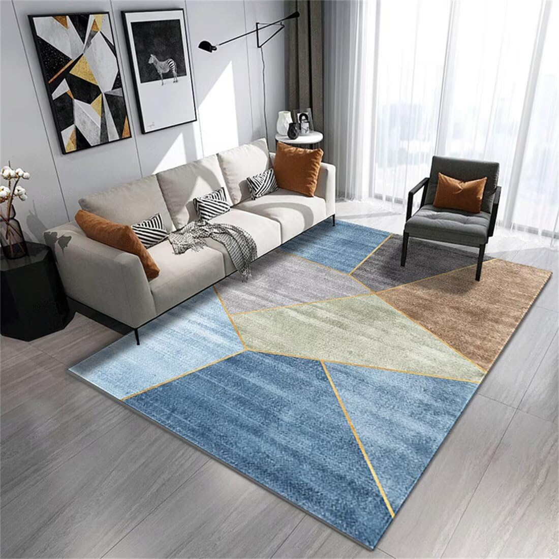 Tapis géométrique irrégulier minimaliste et tapis XXL bebe de salon