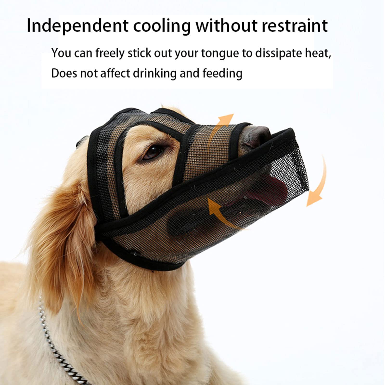bozal de Perro Bozales de Boca de Perro,Bozal para Perros,Bozal Perros Bozal Antimordeduras Perro Dog Muzzle para Perros Pequeños Medianos Grandes.-Orange||L