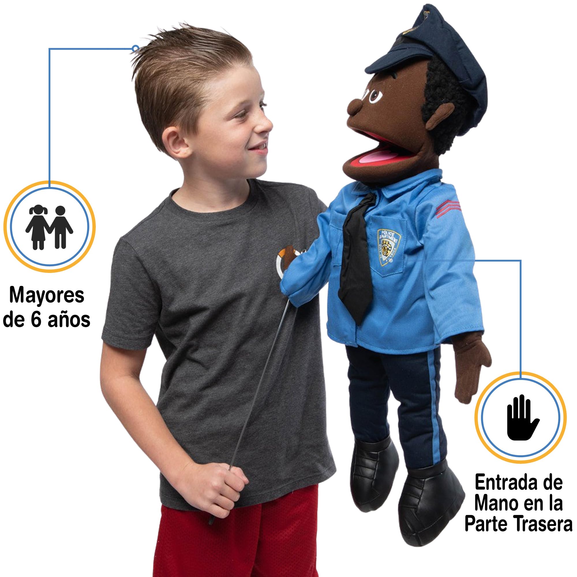25 Policeman (Black) by Silly Puppets