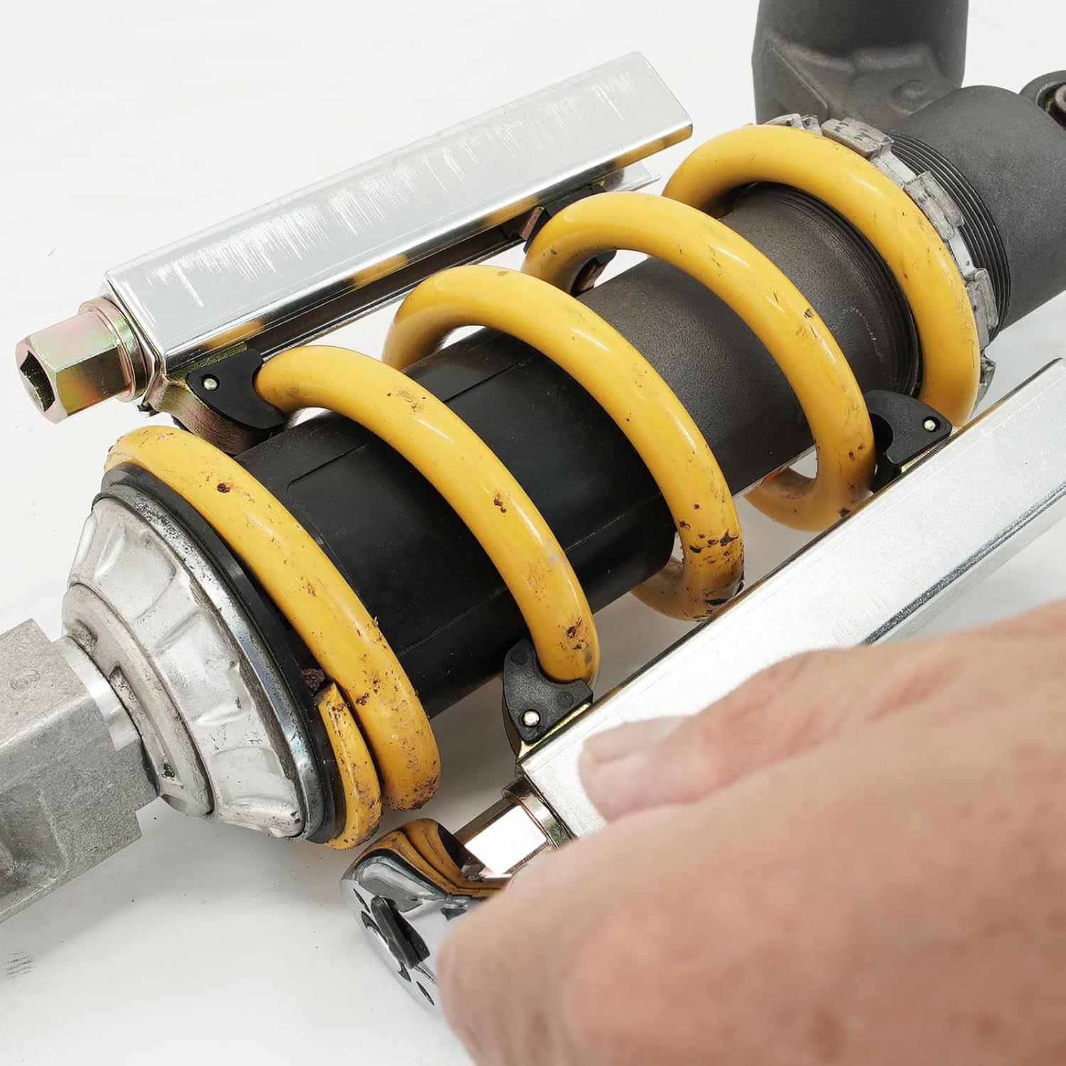 Motorcycle coil spring compressor