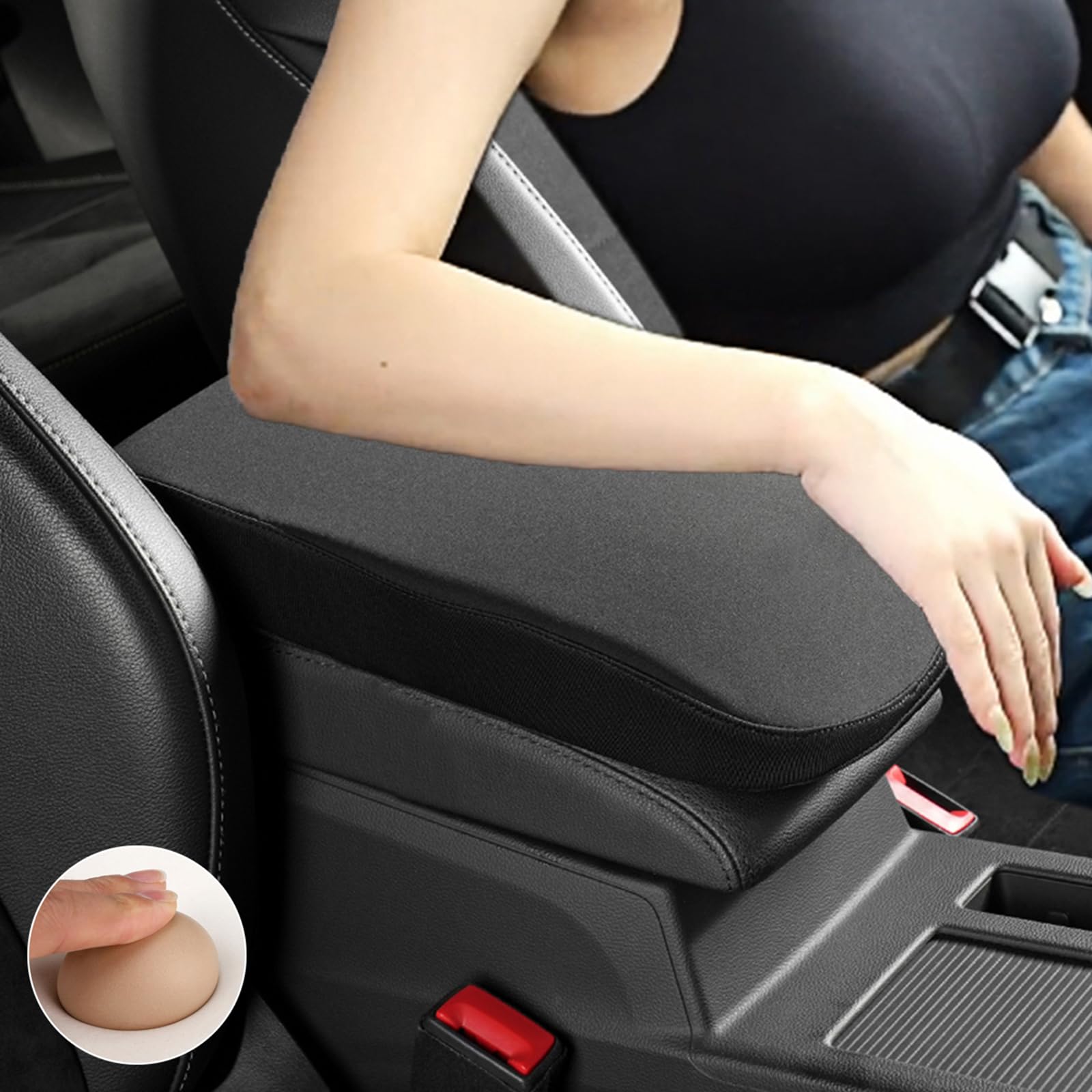 RAKSONIC Upgrade Car Console Armrest Pad,Car Armrest Cushion with Comfortable Memory Foam,Premium Material Car Armrest Cover,Universal Car Center