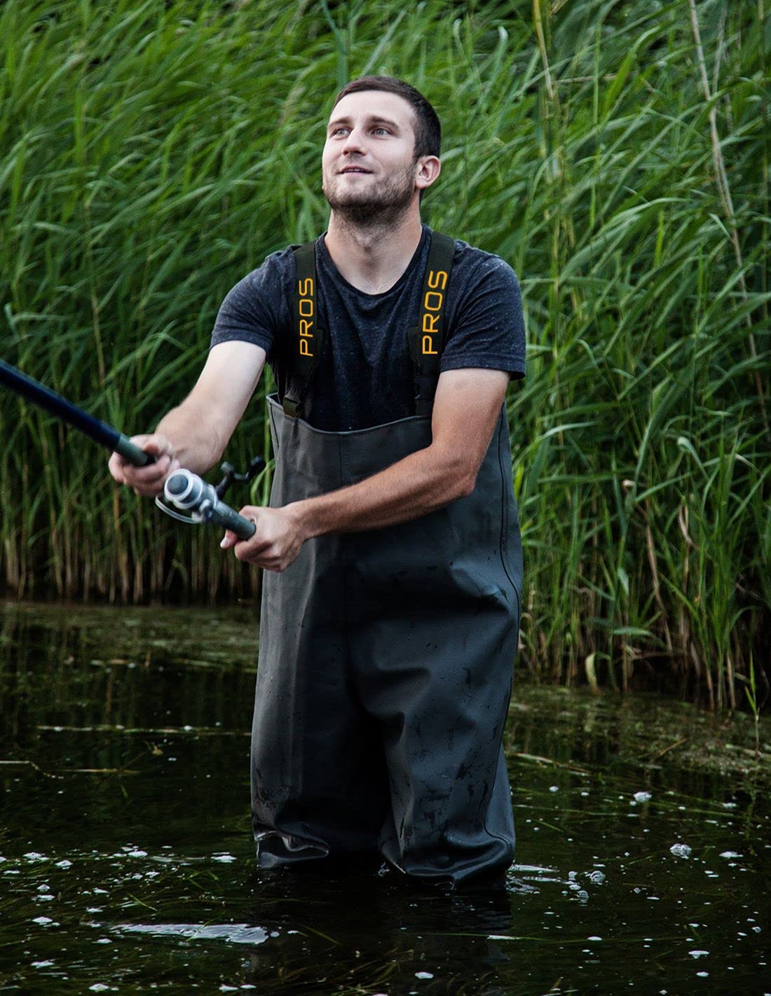 PROS Wathose wasserdichte Anglerhose Fischerhose