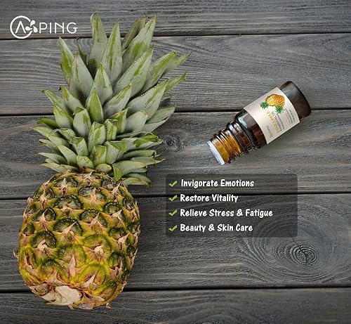 Miniatura 4 de Juego de aceites esenciales de vainilla, piña, melocotón, salvia clara, 4 x 0.3 fl oz de aceite vegetal orgánico 100% puro para difusor,