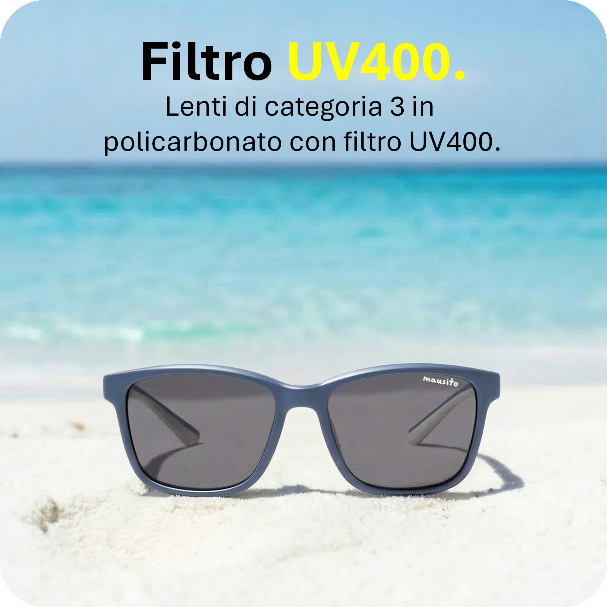 Mausito Occhiali da Sole Bambini (3-6/6-9/9-14 Anni) UV400 & Lenti di Categoria 3 | Aste Flessibili e liviane in TPEE & Policarbonato | Design Europeo