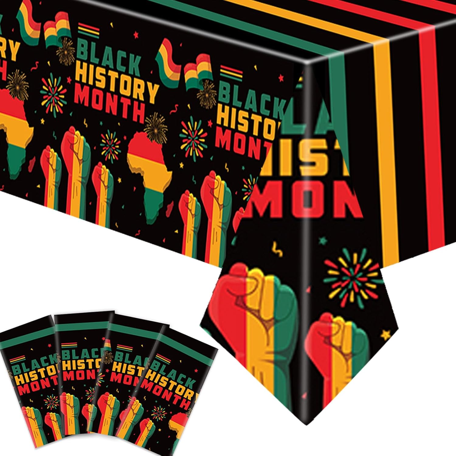 Ertyjikg 4 PCS Black History Month Decorations Table Cloth