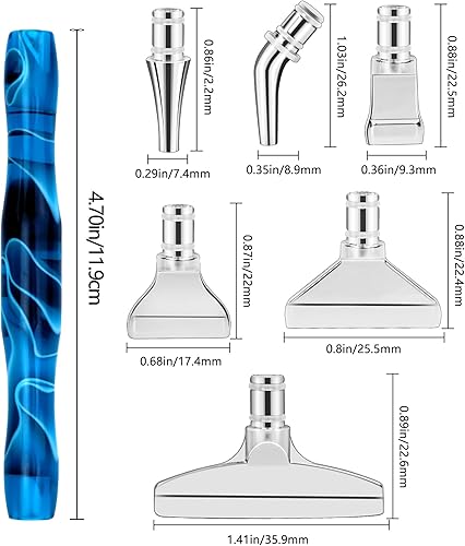 Miniatura 2 de YULOFMVE Bolígrafo de pintura de diamante, de resina de agarre cómodo, con 6 puntas de metal de acero inoxidable diferentes, accesorios de pintura