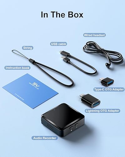 Miniatura 9 de Dispositivo de grabación activado por voz de 128 GB con altavoz, cancelación de ruido DSP y sonido cristalino, grabadora de voz magnética SOUNDVALUE