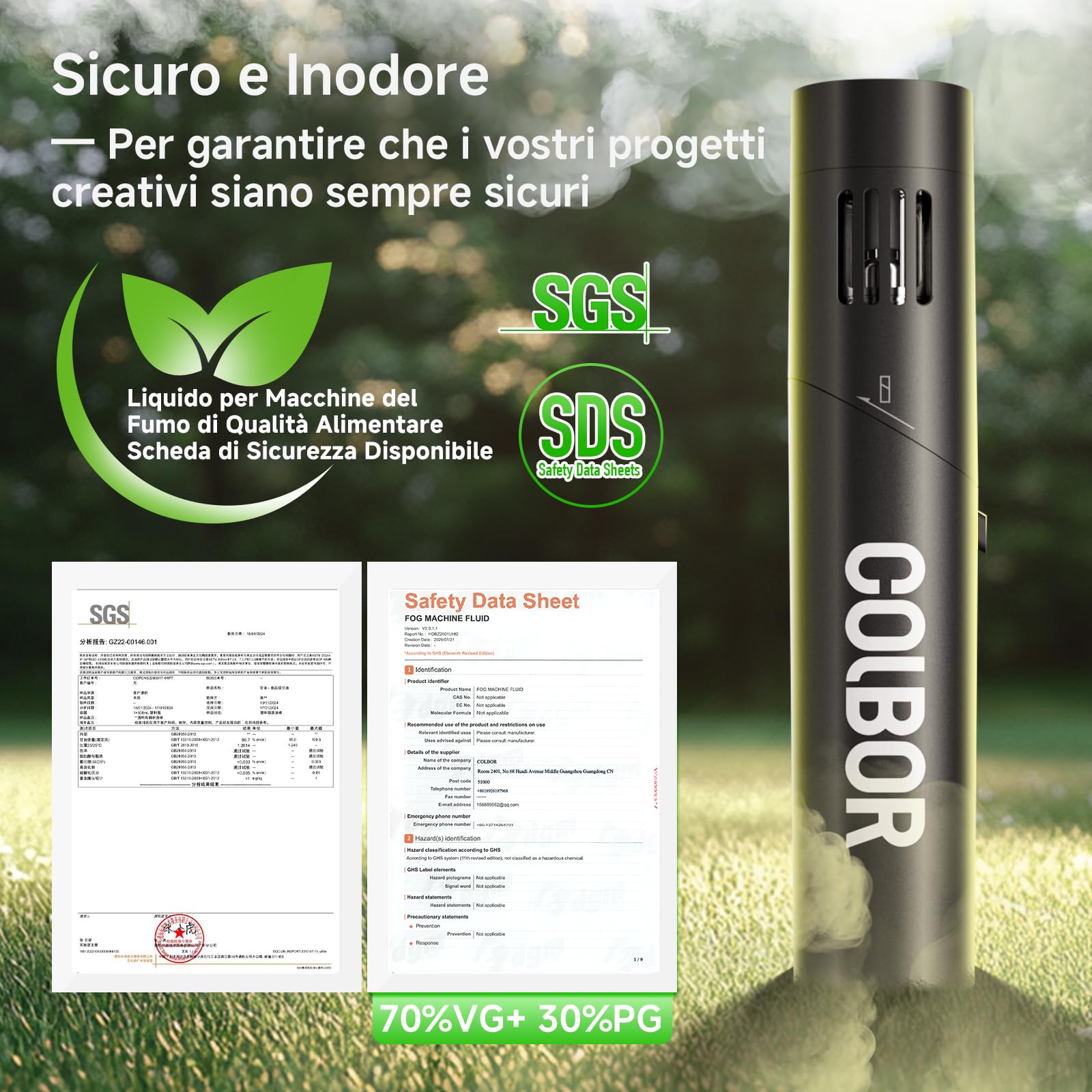COLBOR Macchina del Fumo Ricaricabile da 40W con Telecomando, CF5 Mini Macchina per Nebbia Portatile con Ventilatore RGB per Fotografia, Feste al chiuso e all'aperto, Halloween, Cosplay