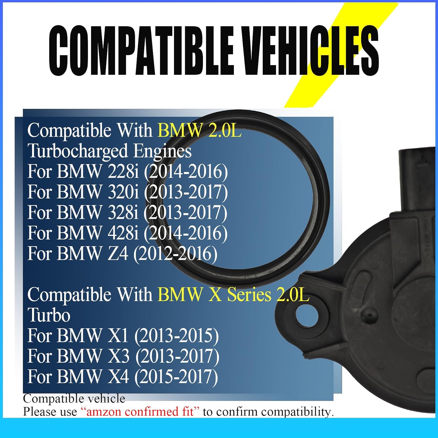 11367593719 Vanos Solenoid Actuator Compatible with BMW 228i 320i 328i 428i X1 X3 X4 Z4, Turbocharged 2.0L