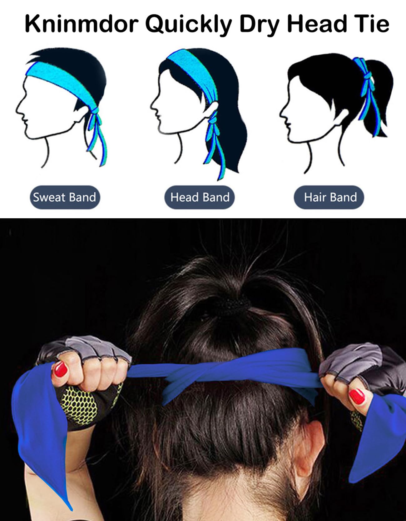 Fascia per la testa, da tennis, traspirante, per karate ninja, corsa, per uomini, donne, bambini, ragazze e ragazzi