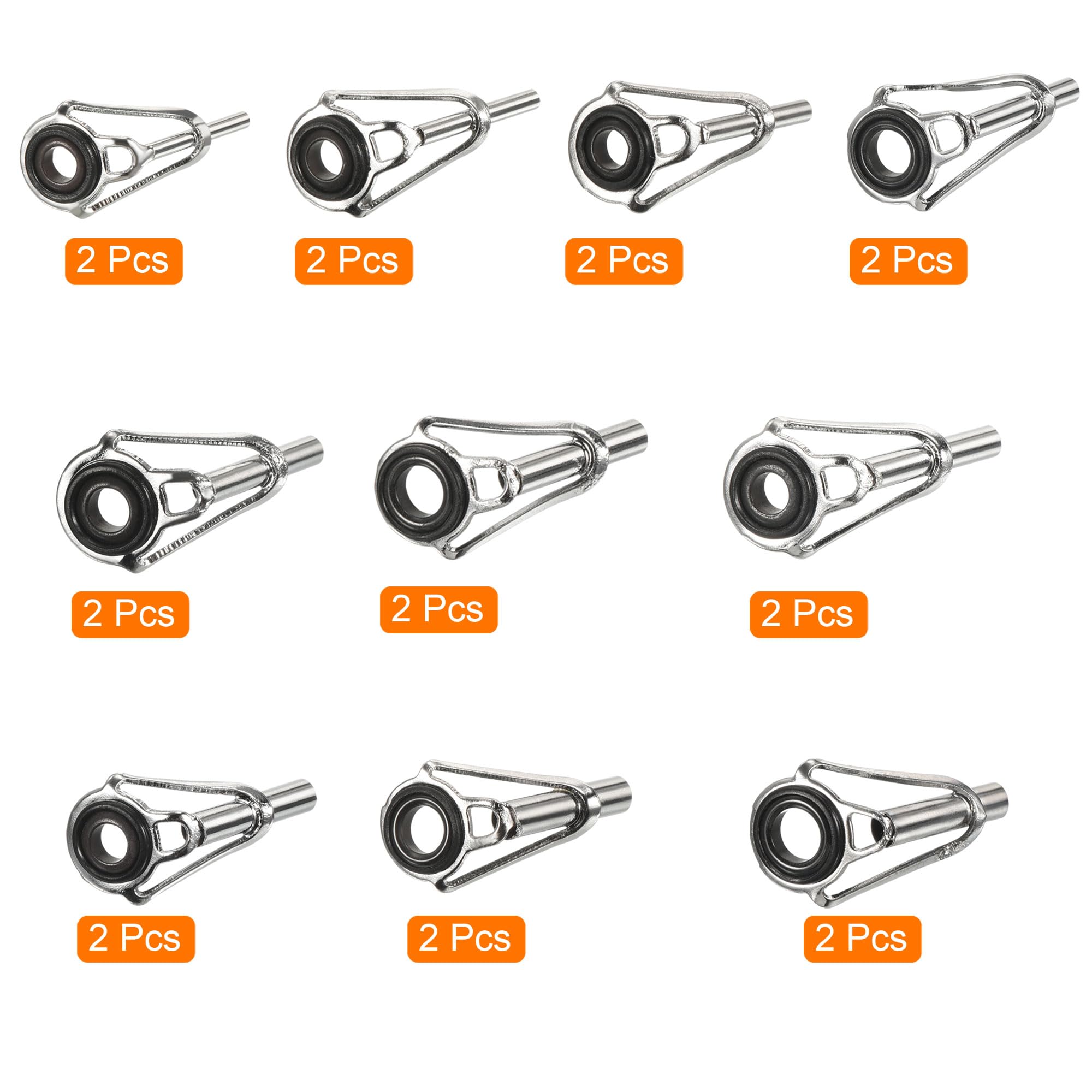 Uxcell Angelruten Spitzen-Set  34-teilig, Eisenringe, Fr Rohrdurchmesser  1,6-3,6 Mm Ruten Spitzenring