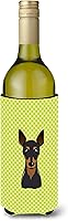 Vista 27 de Caroline's Treasures BB1293LITERK Tablero de ajedrez verde lima Weimaraner Botella de vino Hugger Funda Enfriadora Abrazador Lavable a Máquina
