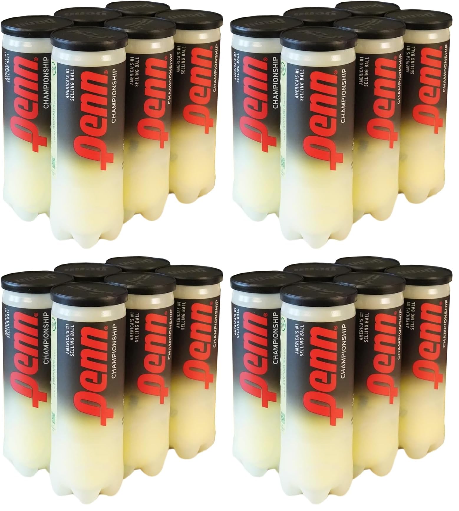 Penn Championship Extra Duty Tennis Balls, 18 Balls, 6 Cans (Pack of 4)