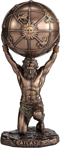 Veronese Design 5 12 pulgadas Atlas The Titan Who Hold The Sky Escultura Resina Escultura Acabado en Bronce Fundido en Frío