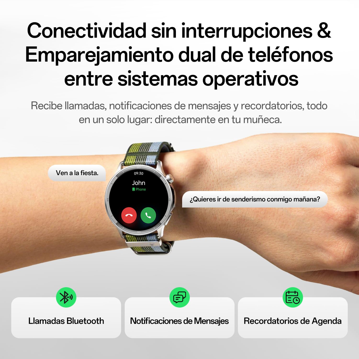 OPPO Watch S Reloj Inteligente, 1.96 Pulgadas AMOLED Pantalla, 100+ Modos Deportivos, Llamadas Bluetooth, hasta 12 Días de Batería