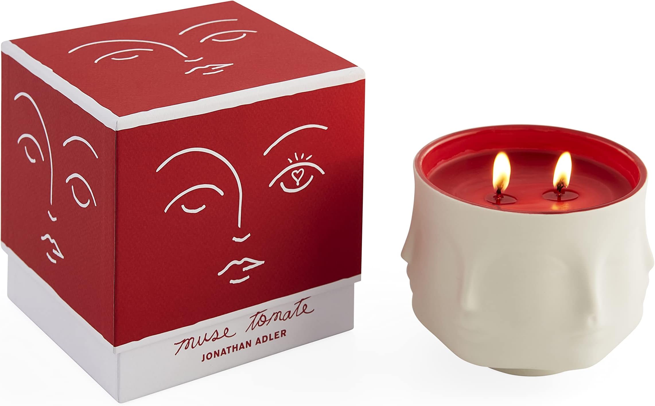 Jonathan Adler Muse Couleur Tomate Candle, White/Red