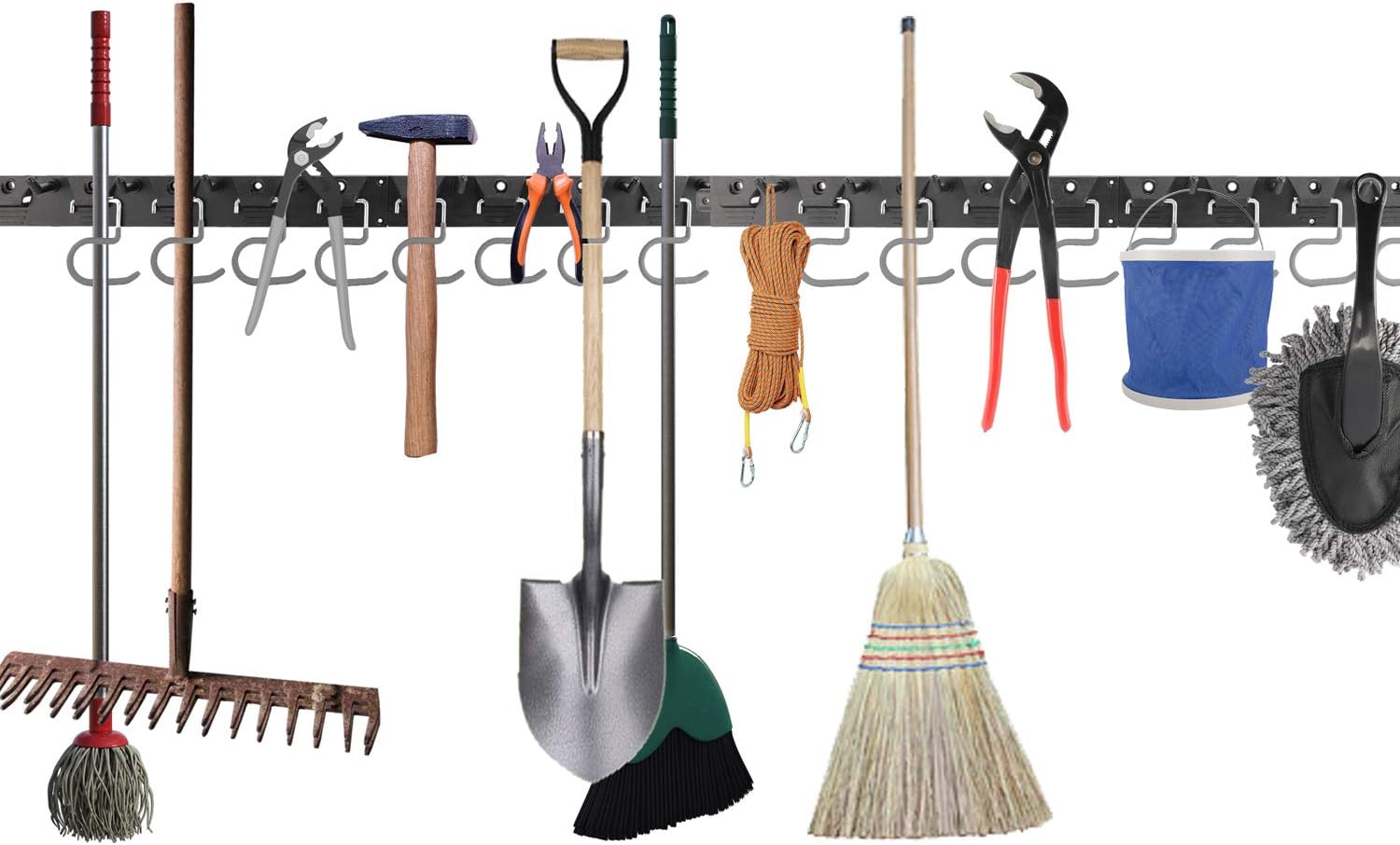 Homtone Garden Tool Organizer 162cm Long Adjustable Storage Hook