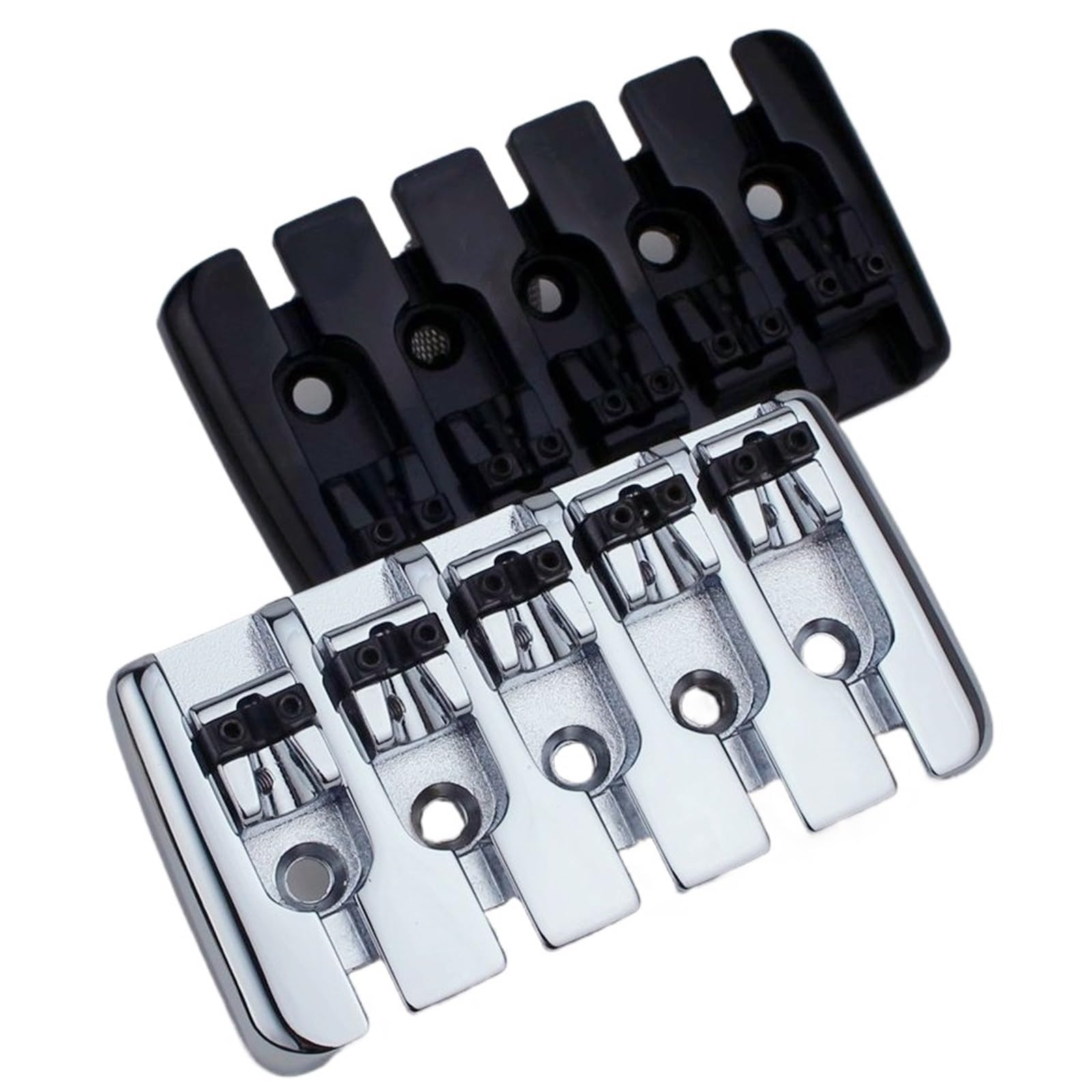 Chromowany 5-strunowy masywny mostek elektryczny JZ/precyzyjny mostek do gitary basowej - BB002(BK)