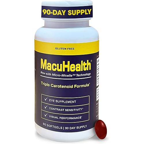 Macuhealth Triple Carotenoid Formula - Eye Vitamins for Adults - 90 Softgels, 3 Month Supply