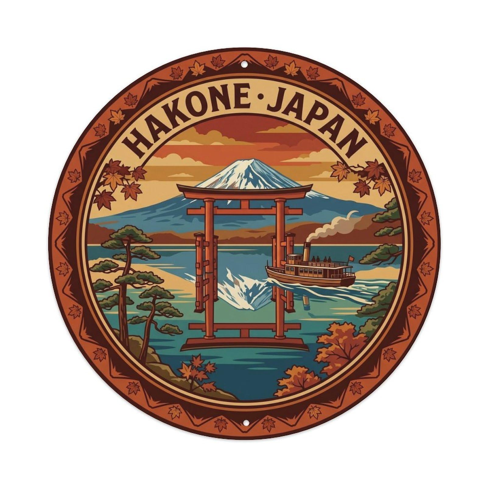 Hakone Fuji Lake Japan Nature Travel Scenic Metal Tin Sign