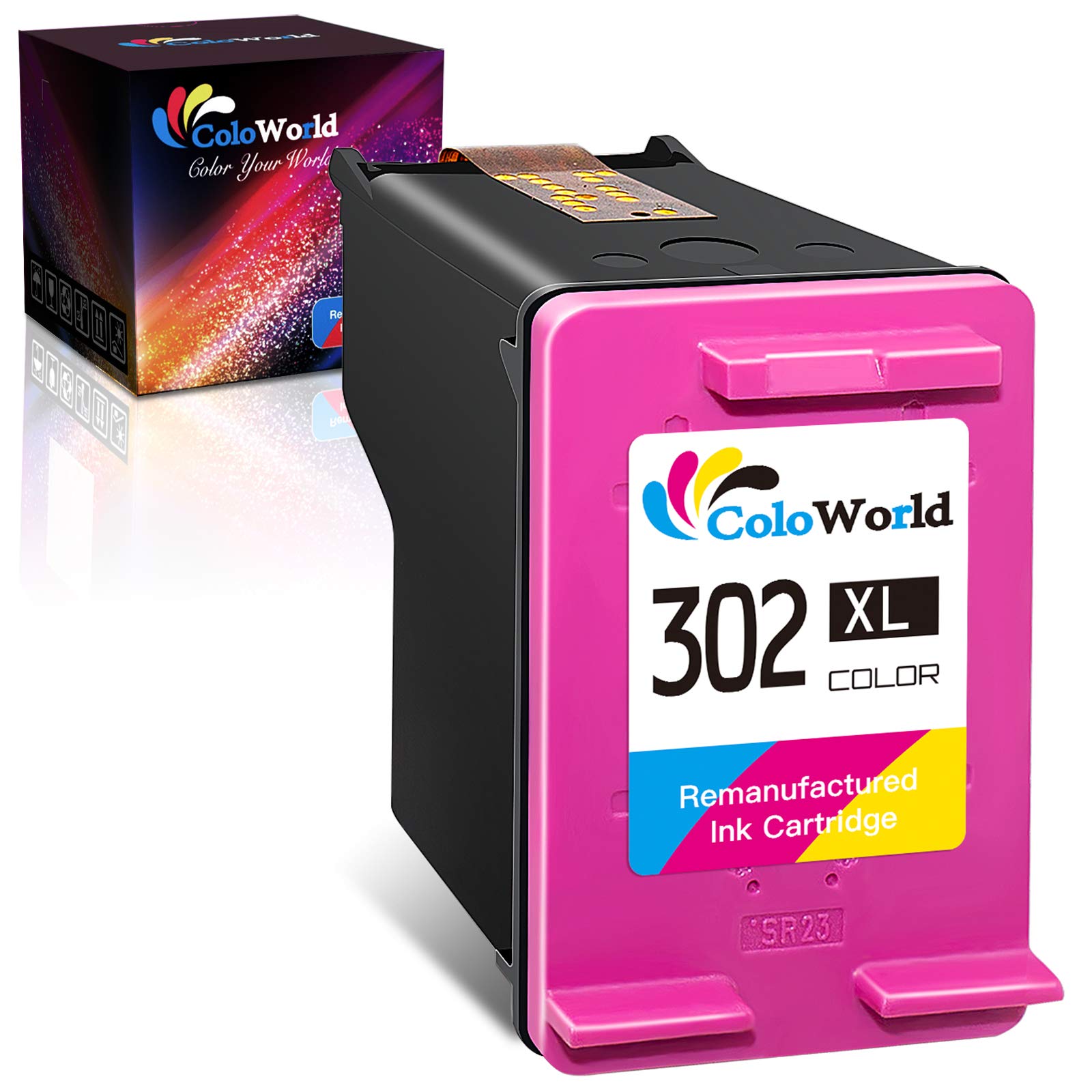 ColoWorld 302 cartucce per stampanti, 302XL rigenerate per HP 302 cartucce compatibili con le stampanti HP OfficeJet 3832 3830 3831 4650, Envy 4520, DeskJet 3630 1110 2130 (1 colore)