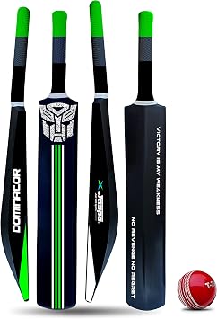 Jaspo Dominator Senior Plastic Tennis Cricket Full Size Bat 34 X 4.5 Inch for All Age Group with Soft Cricket Ball Dominator-Bat-New