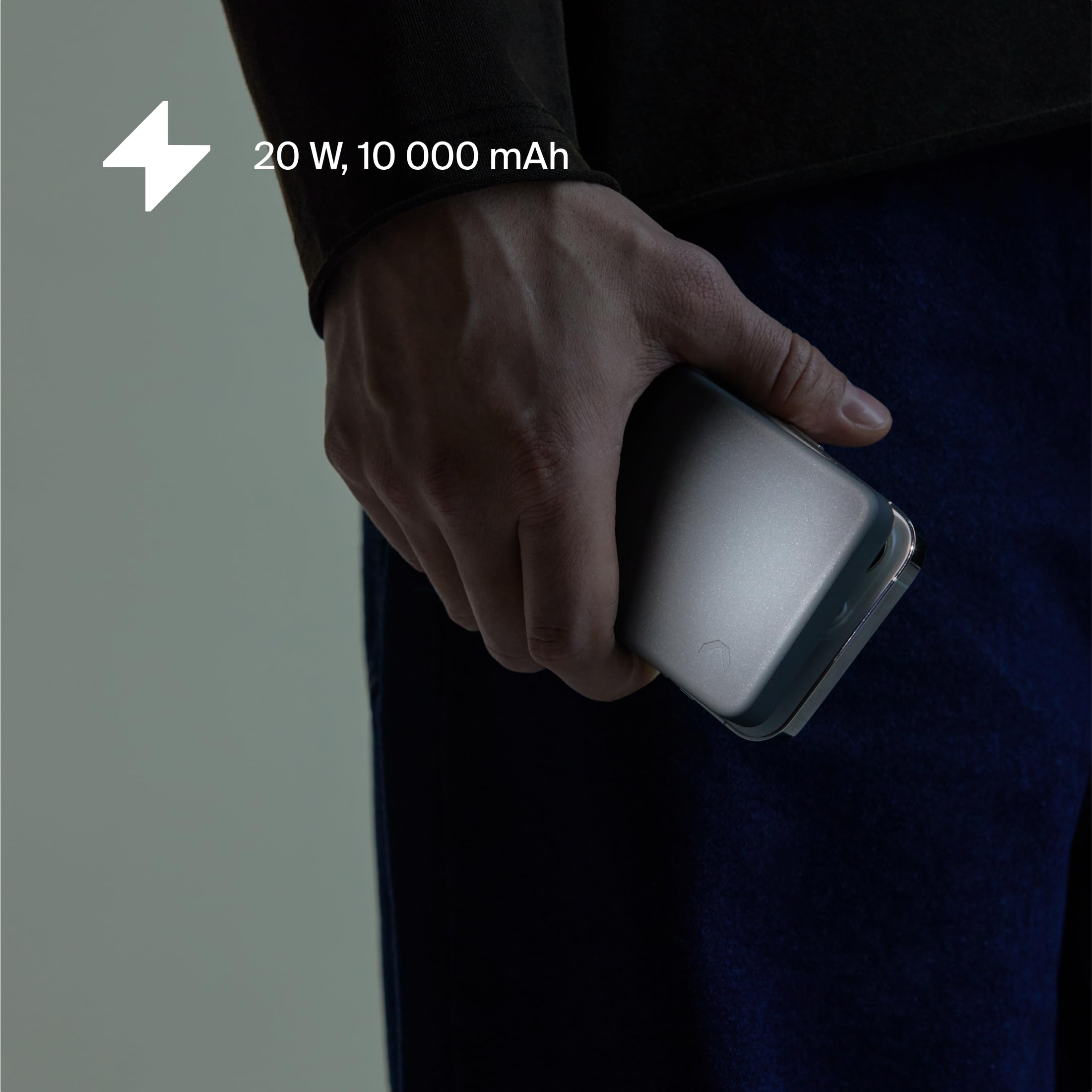 Clemm Cargador inalámbrico portátil de 10 K mAh de doble puerto (USB-A, USB-C) cargador de carga rápida para iPhone 16/15/14, Samsung Galaxy, iPad, Google Pixel y más, grafito