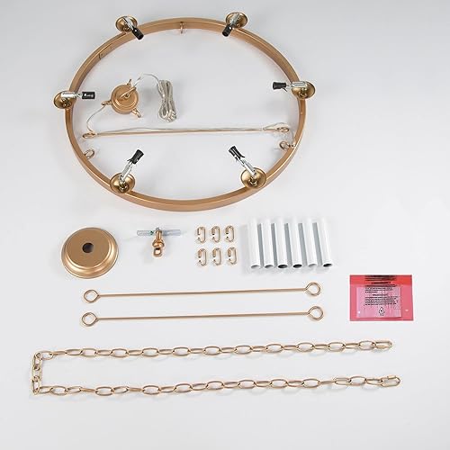 Miniatura 8 de Uolfin Candelabro de rueda de carro, moderno, grande, de 26.5 pulgadas, con 6 candelabros blancos para cocina, sala de estar y dormitorio