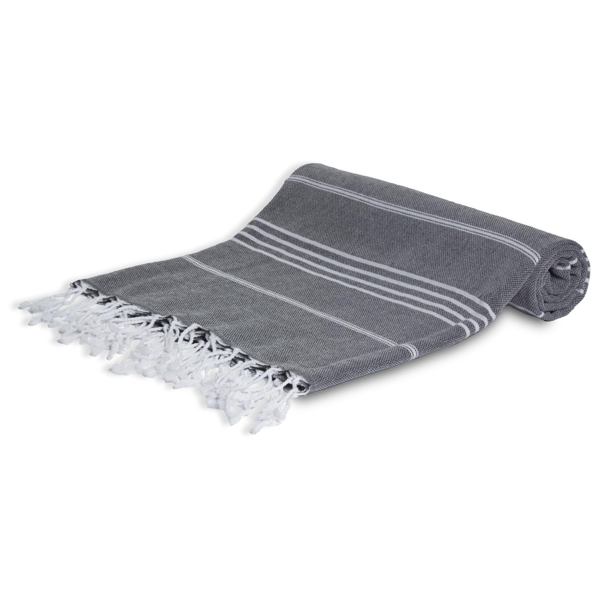 MEBY XXL Sauna Towel (100 x 200 cm) Beach Towel, Bath Towel, Turkish Hammam Towel, Hand Towel, 100% Cotton (Anthracite Grey) - Image 2