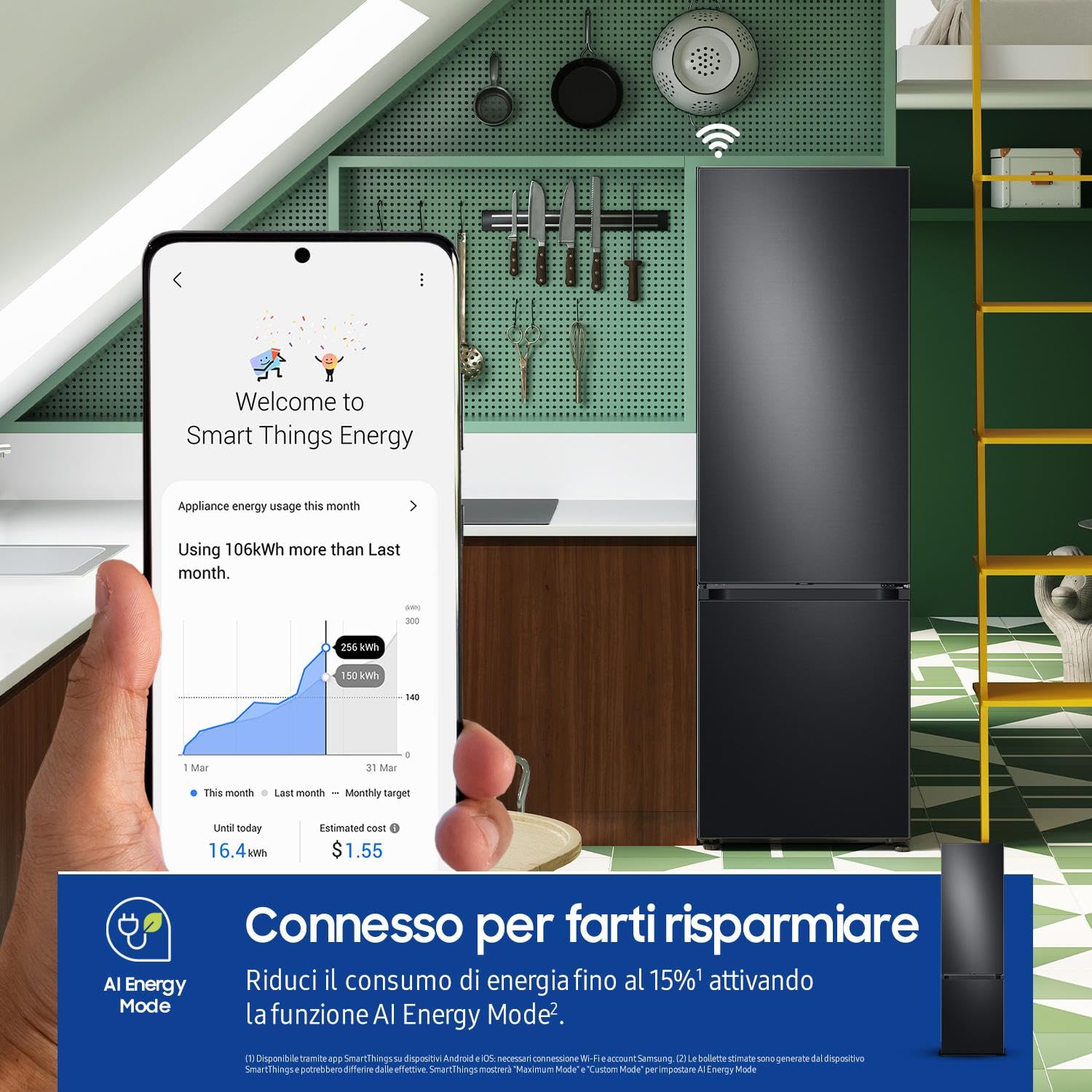 Rfrigeratore BESPOKE AI Samsung RB38C7B6AB1/EF - Dettaglio