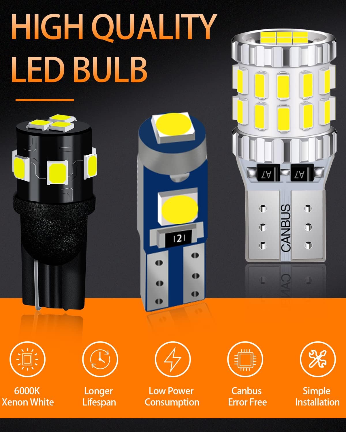 White LED Bulbs Package Kit Compatible with 2014 2015 2016 2017 2018 2019 Toyota Highlander Interior Map Dome Light + License Plate Light and Install Tool, 13 Piece
