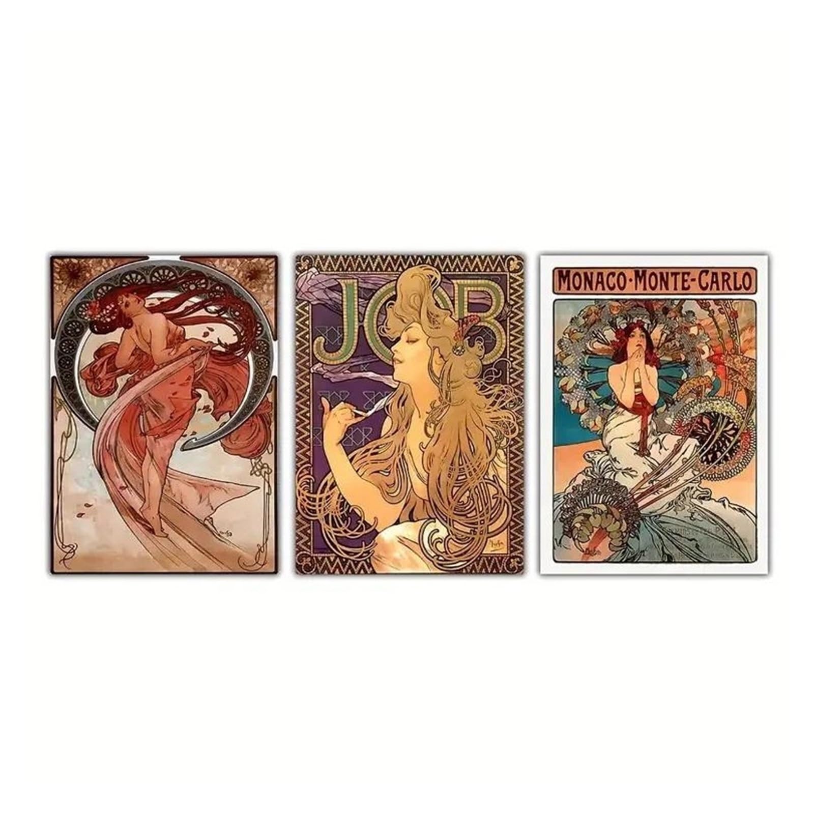 Tableau déco nature affiche sur toile rétro Alphonse Mucha 30x40