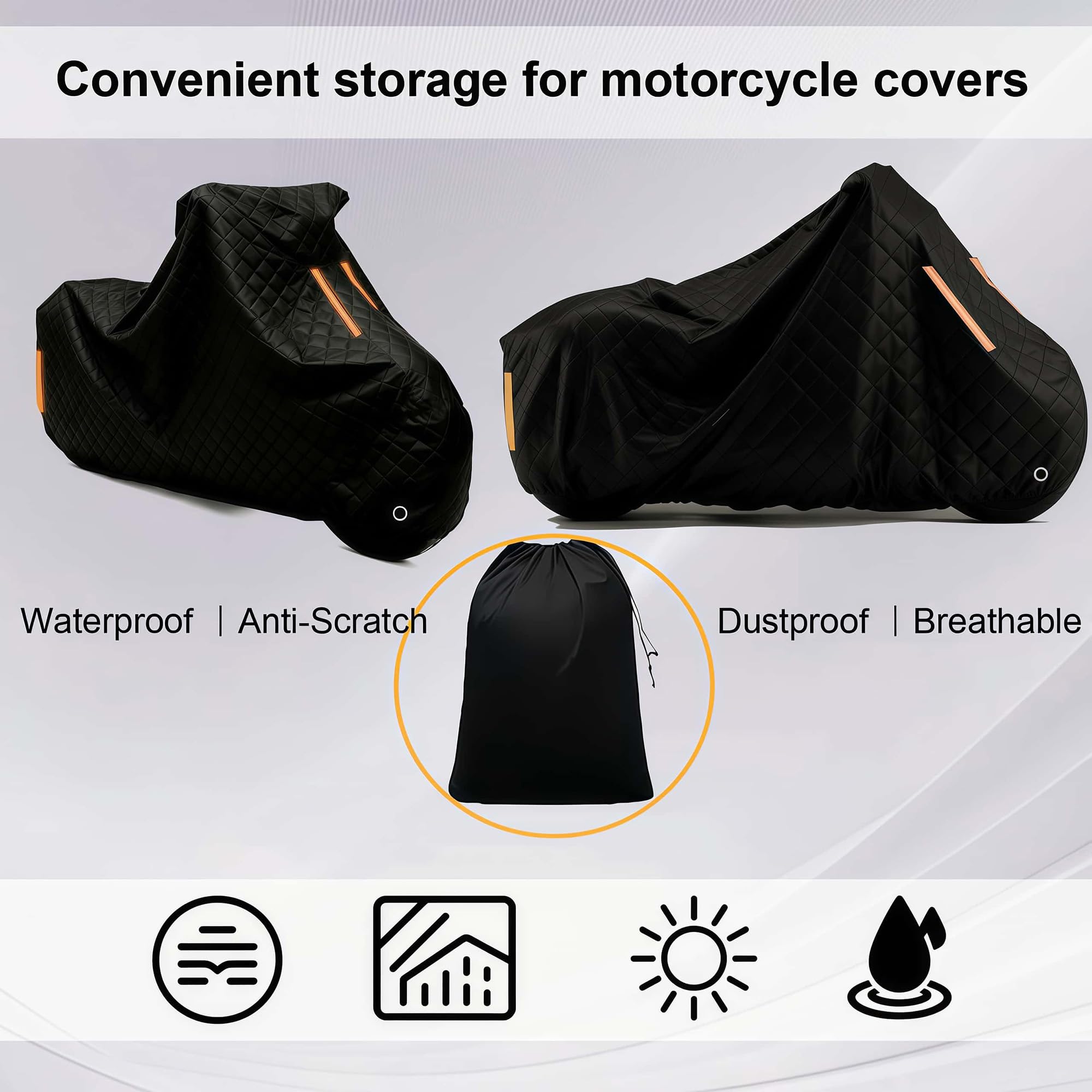 Funda para Moto para Harley-Davidson VRSCD Night Rod Cubre Motos Antigranizo丨Impermeable Resistente al Sol y a los arañazos para Motos Scooter Bicicleta con Banda Reflectante-KS96