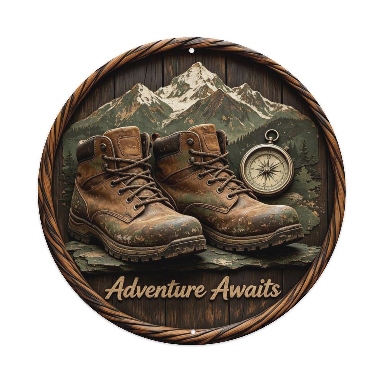 Adventure Awaits Metal Tin Sign Plaque