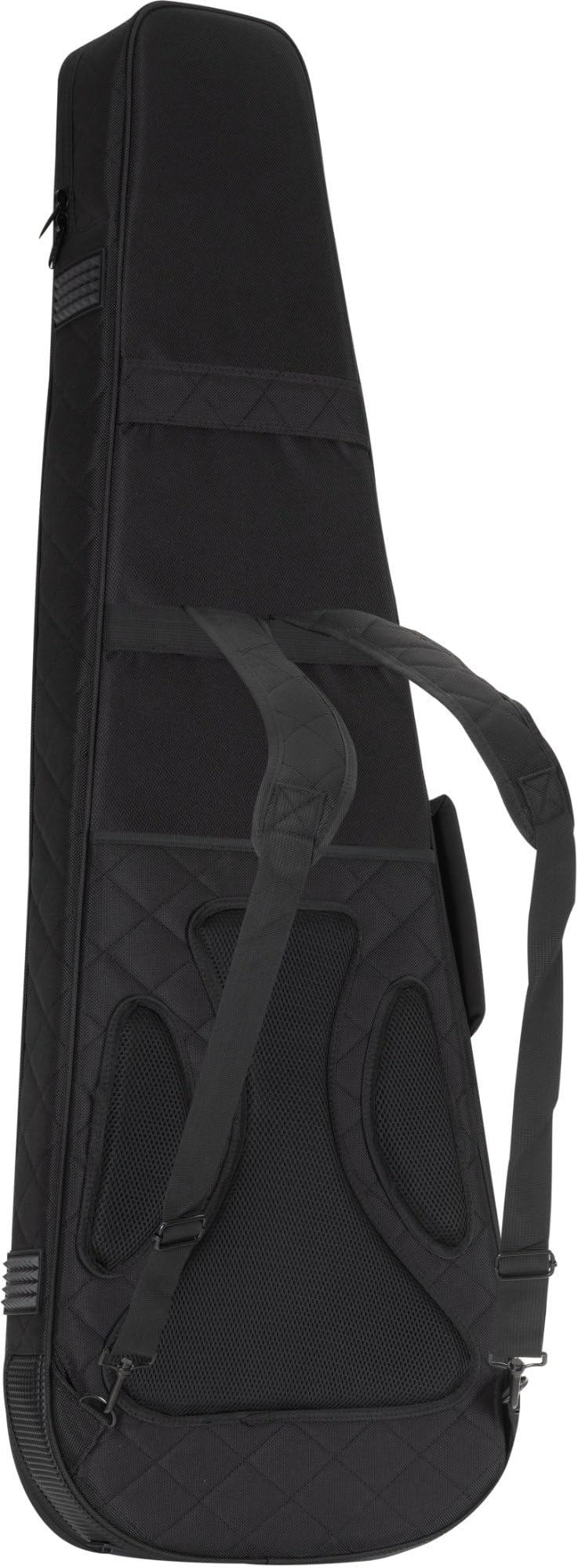 Shaman EBBT-2122BK E-Bass Tasche - Dick gepolsterter Gigbag für E-Bässe - Verstellbare Halsstütze mit Klettsicherung - Gepolsterte Außentaschen - Extra Tablet-Fach - Versenkbare Rucksackgarnitur