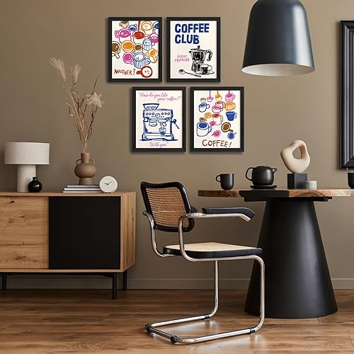 Miniatura 4 de JXREQ Trendy Vinatge - Juego de 4 impresiones artísticas de pared para cocina, cafetería, cocina, cafetería, carrito, 8 x 10 pulgadas, sin marco